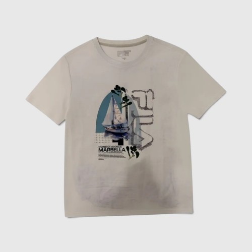 Γυναικείο Graphic T-Shirt Marbella με Ιστιοπλοϊκό Εκρού / Pre-Owned