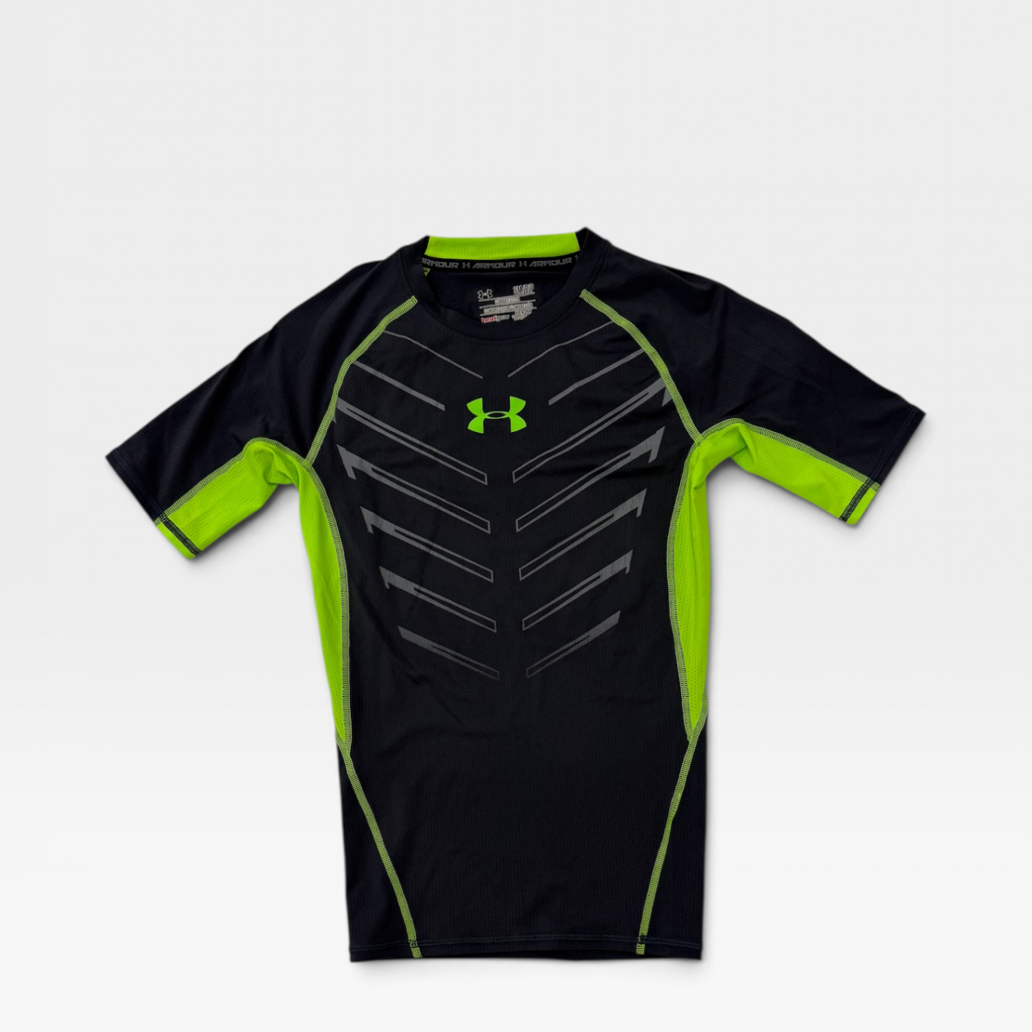 Under Armour HeatGear Compression T-Shirt – Black / Neon Green