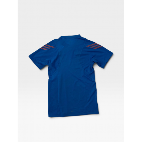 Adidas Training T-Shirt – Blue / Red 3-Stripes