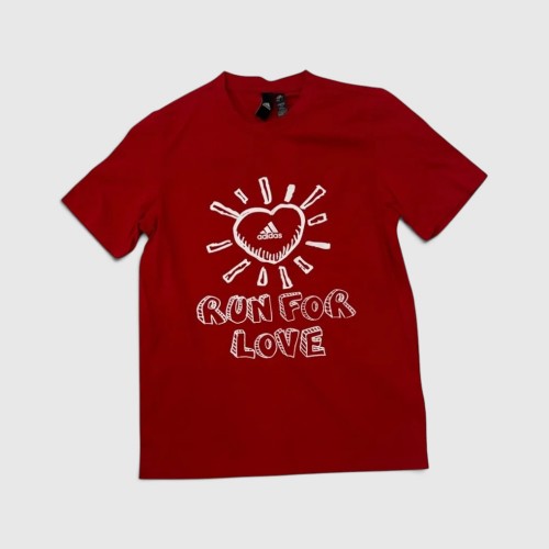Adidas Run For Love Graphic T-Shirt Red / Pre-Owned