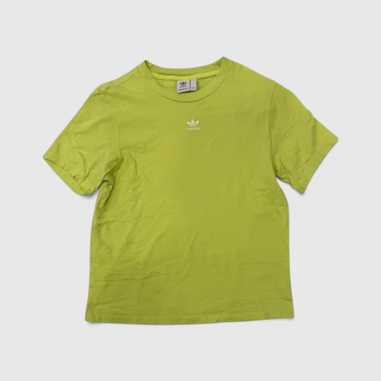 Adidas Originals Lime Green T-Shirt με Μικρό Trefoil Logo / Pre-Owned