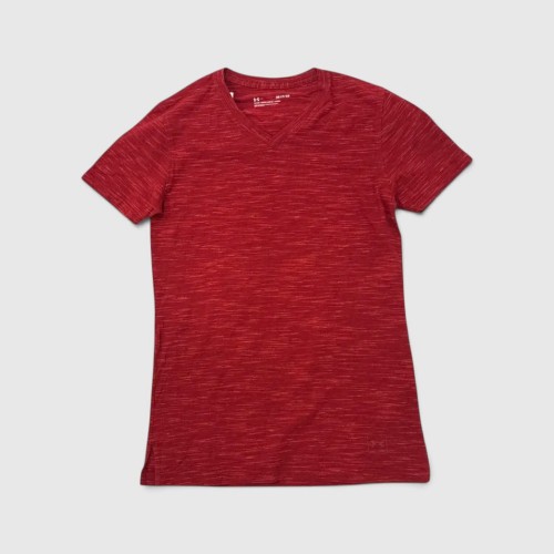 Under Armour Κόκκινο T-Shirt με Melange Υφή και V-Neck / Pre-Owned