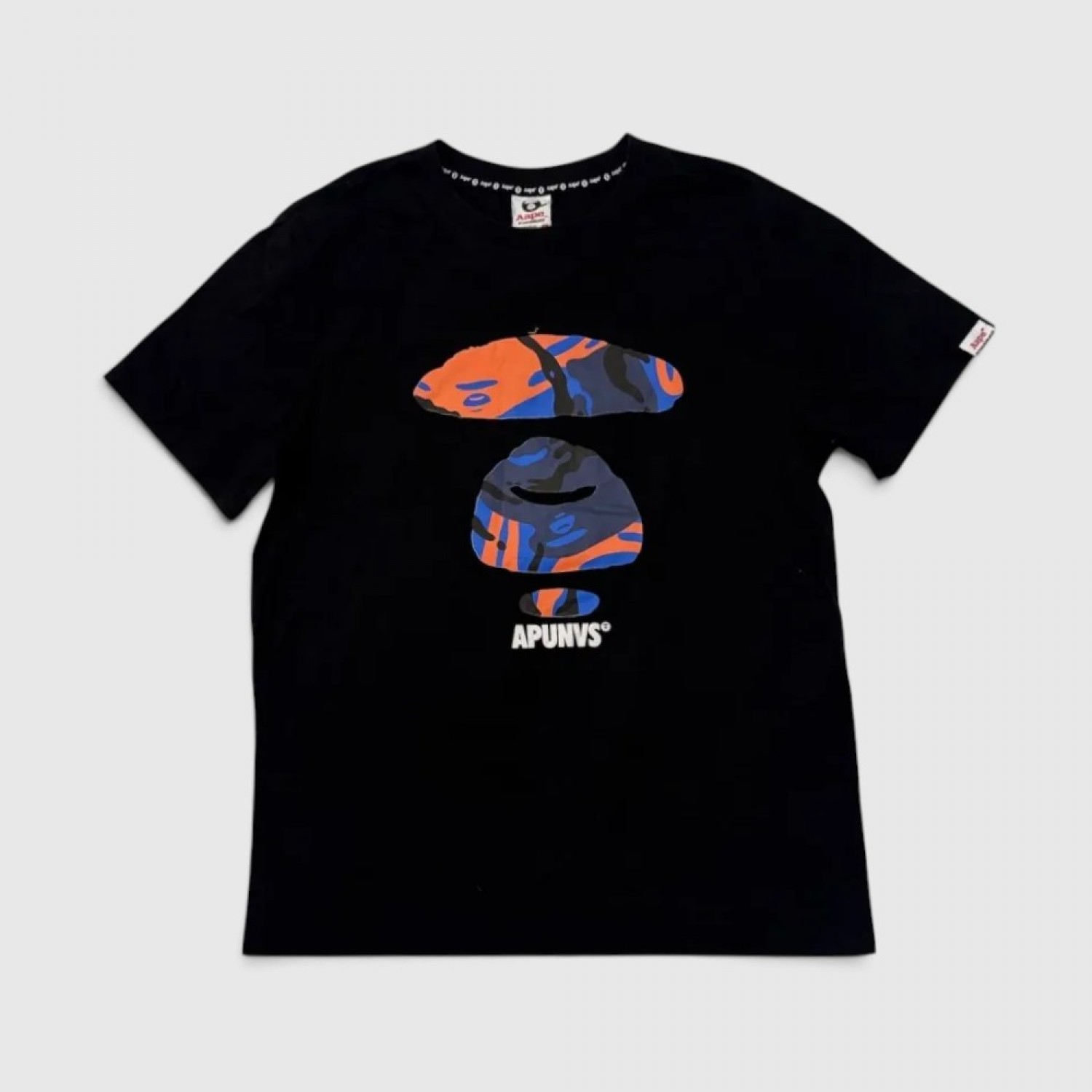 A Bathing Ape (BAPE) APE Head Camo Graphic T-Shirt Black / Pre-Owned