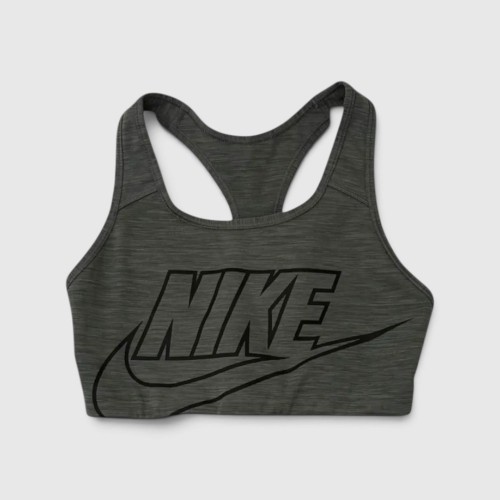 Nike Γυναικείο Αθλητικό Crop Top Γκρι με Μεγάλο Logo / Pre-Owned