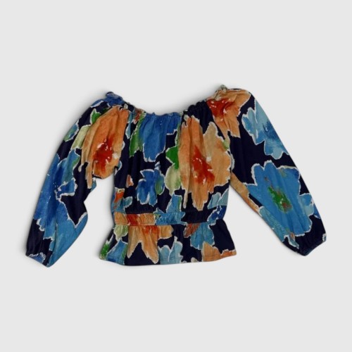Floral Off-Shoulder Γυναικεία Μπλούζα Μπλε / Pre-Owned