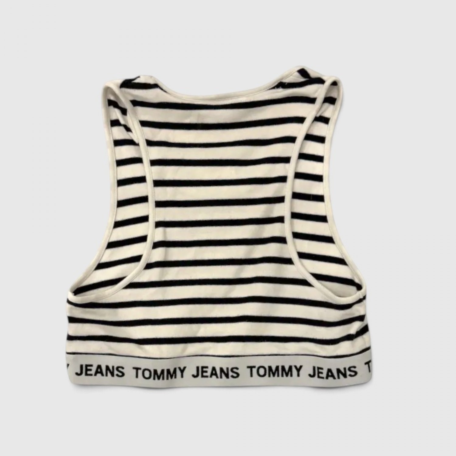 Tommy Jeans Γυναικείο Ριγέ Crop Top Μπλε & Λευκό / Pre-Owned