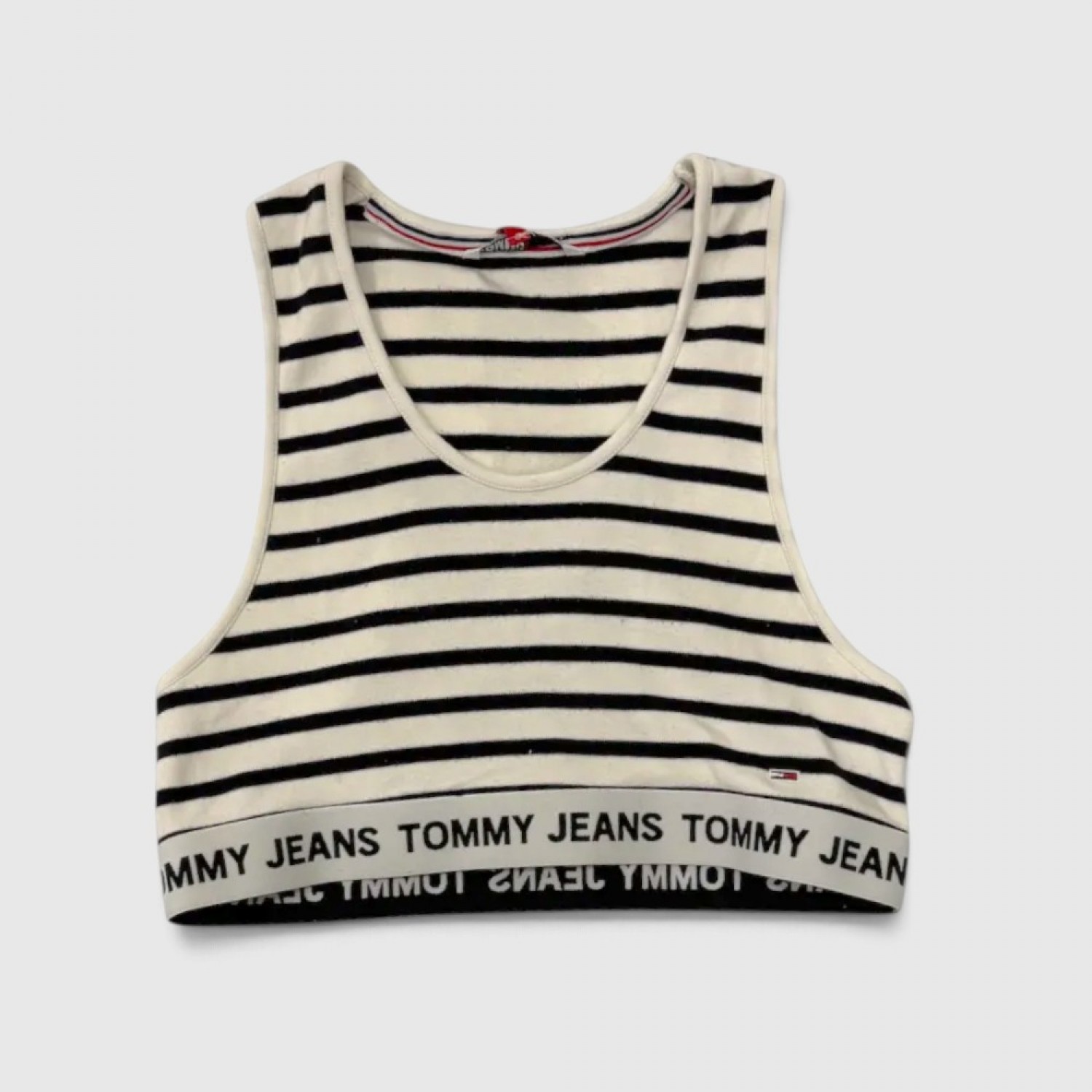 Tommy Jeans Γυναικείο Ριγέ Crop Top Μπλε & Λευκό / Pre-Owned