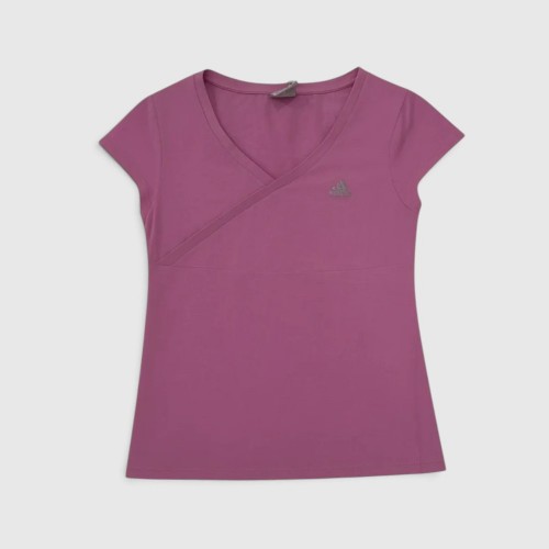 Adidas Γυναικεία Αθλητική Μπλούζα V-Neck Ροζ / Pre-Owned
