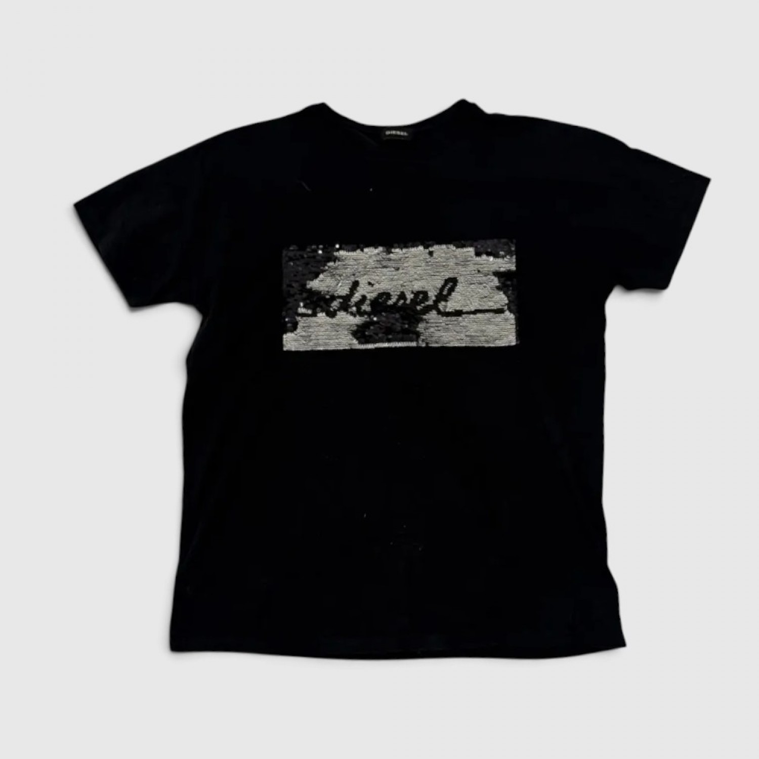 Diesel Γυναικείο Sequin Logo T-Shirt Μαύρο / Pre-Owned