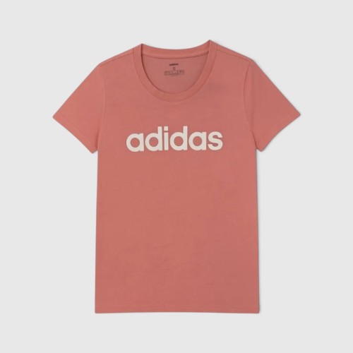 Adidas Γυναικείο T-Shirt Linear Logo Ροζ / Pre-Owned