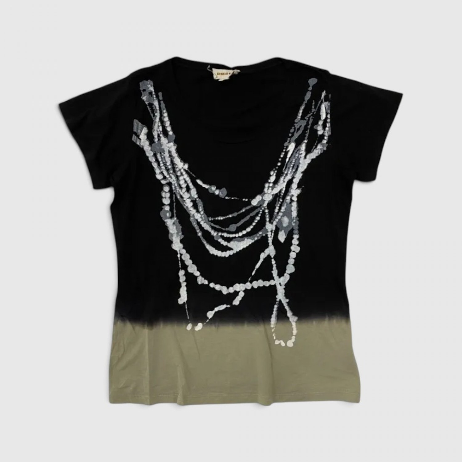 Diesel Γυναικείο Graphic T-Shirt Μαύρο / Χακί / Pre-Owned