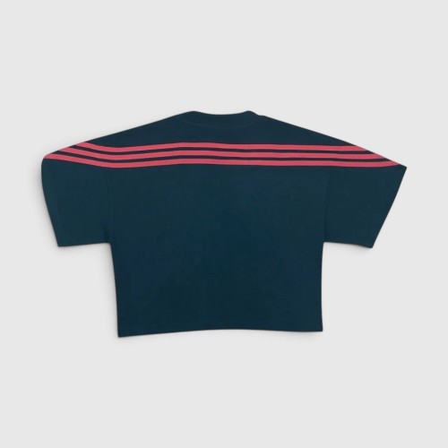 Adidas Γυναικείο Cropped 3-Stripes T-Shirt Πετρόλ / Pre-Owned