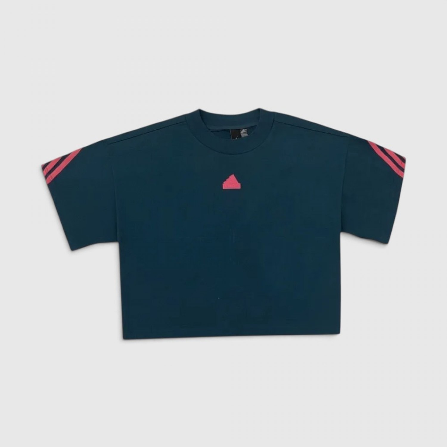 Adidas Γυναικείο Cropped 3-Stripes T-Shirt Πετρόλ / Pre-Owned