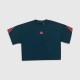Adidas Γυναικείο Cropped 3-Stripes T-Shirt Πετρόλ / Pre-Owned