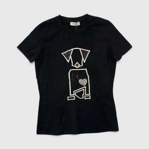 MAX&Co. Γυναικείο Μαύρο T-Shirt με Glitter Graphic / Pre-Owned
