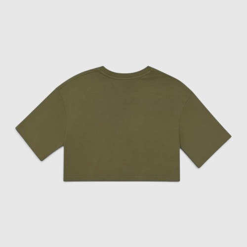 Nike Γυναικείο Crop Top T-Shirt Χακί / Pre-Owned