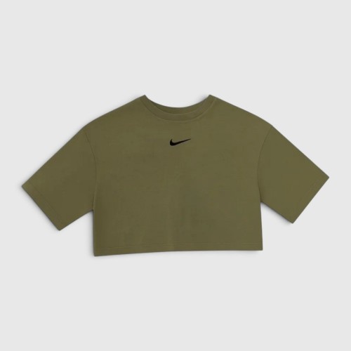 Nike Γυναικείο Crop Top T-Shirt Χακί / Pre-Owned