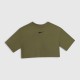 Nike Γυναικείο Crop Top T-Shirt Χακί / Pre-Owned