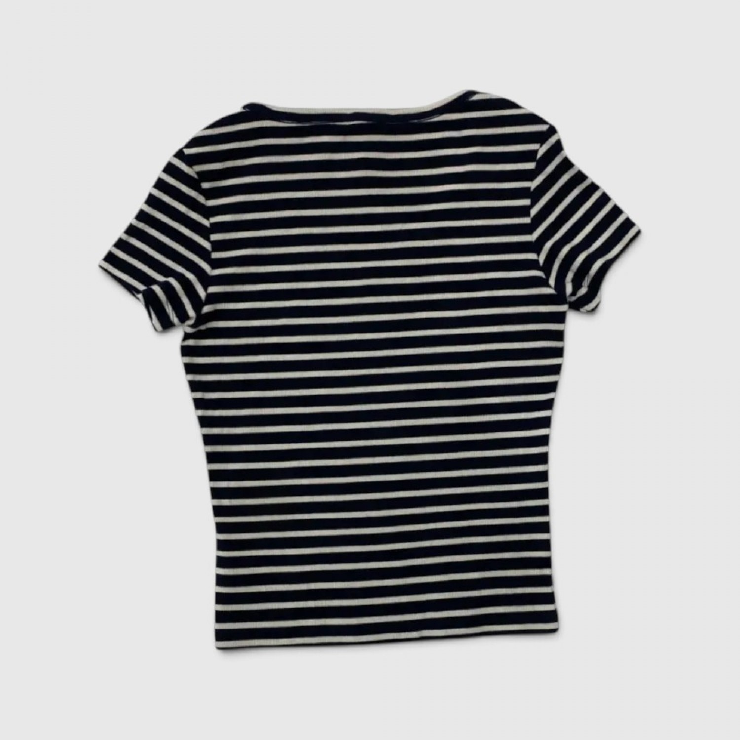 Tommy Jeans Γυναικείο Ριγέ V-Neck T-Shirt Μπλε/Λευκό / Pre-Owned