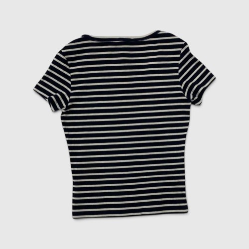 Tommy Jeans Γυναικείο Ριγέ V-Neck T-Shirt Μπλε/Λευκό / Pre-Owned