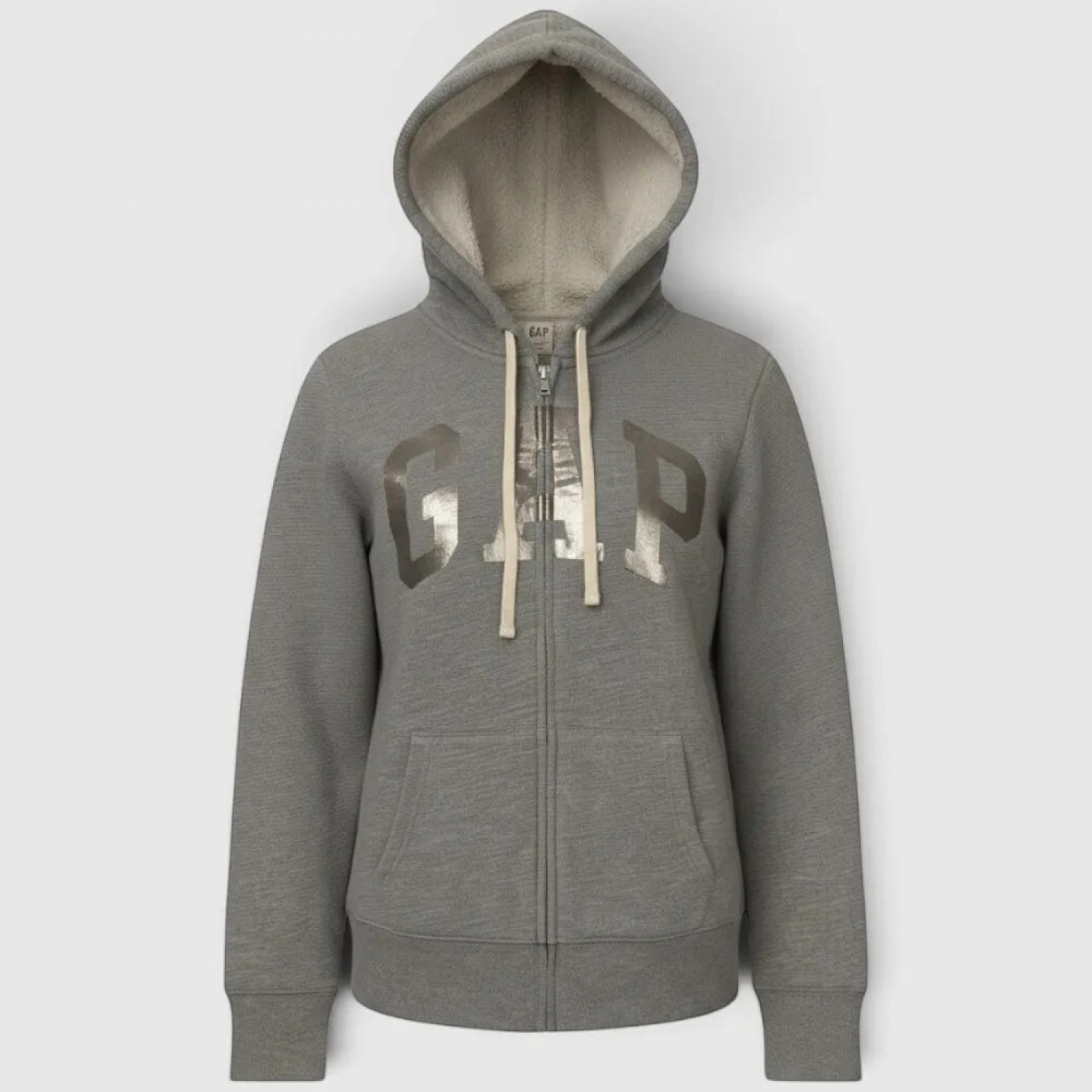 Γυναικεία GAP Logo Full Zip Ζακέτα Φούτερ – Γκρι / Pre-Owned