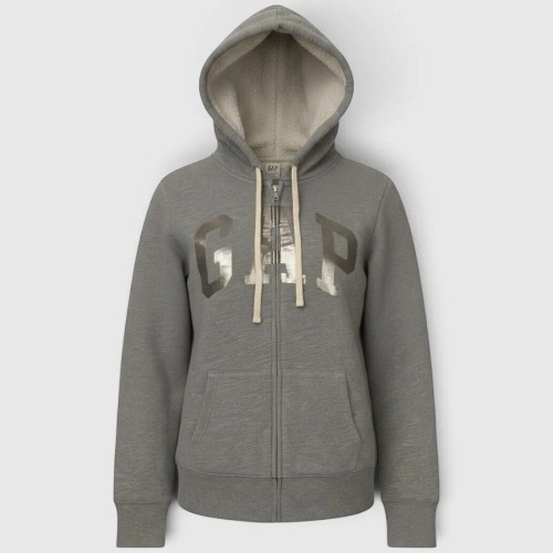 Γυναικεία GAP Logo Full Zip Ζακέτα Φούτερ – Γκρι / Pre-Owned