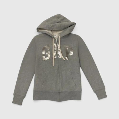 Γυναικεία GAP Logo Full Zip Ζακέτα Φούτερ – Γκρι / Pre-Owned