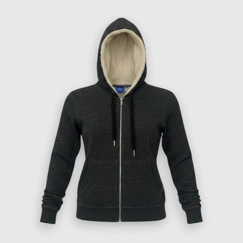 Adidas Originals Γυναικεία Ζακέτα Sherpa με Κουκούλα Ανθρακί / Pre-Owned