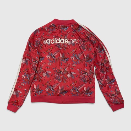 Adidas Neo Floral Print Track Jacket Red / Pre Owned