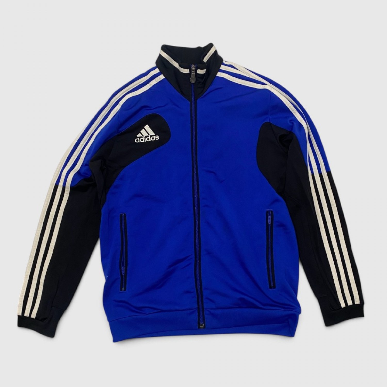 Adidas Teamwear Vintage Color-Block Track Jacket Blue & Black / Pre Owned