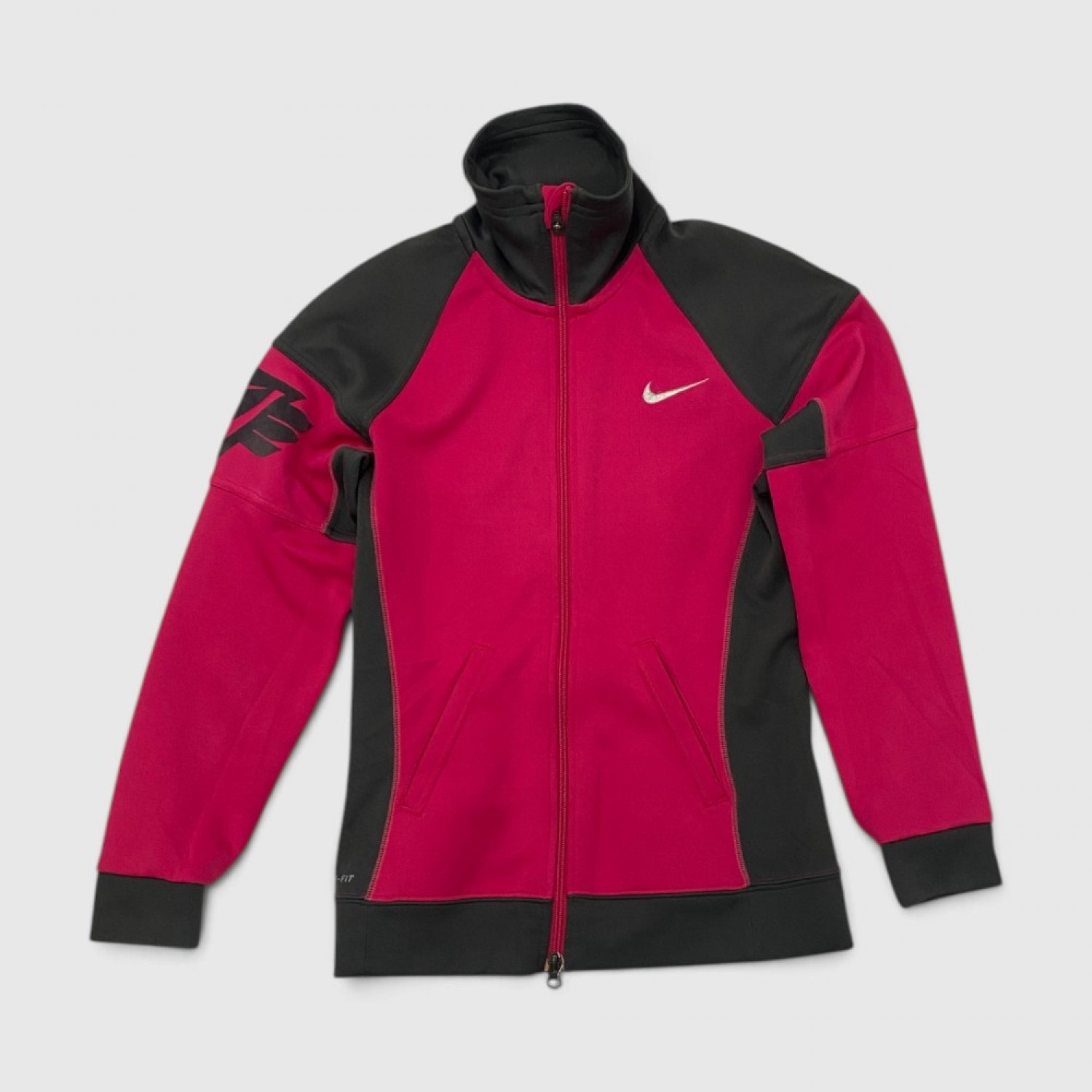 Nike Dri-FIT Graphic Arm Full-Zip Track Jacket Magenta & Black / Pre Owned