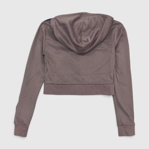 Adidas Originals Cropped 3-Stripes Full-Zip Hoodie Mauve / Pre Owned