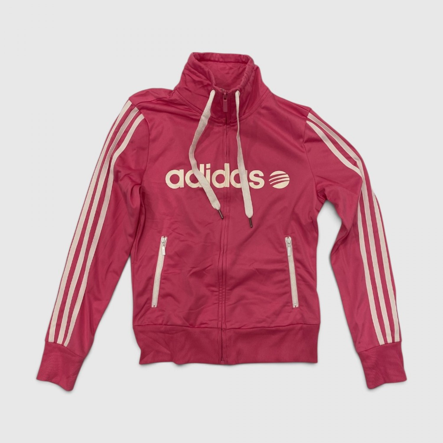 Adidas Neo Retro Spellout Funnel Neck Track Jacket Pink / Pre Owned