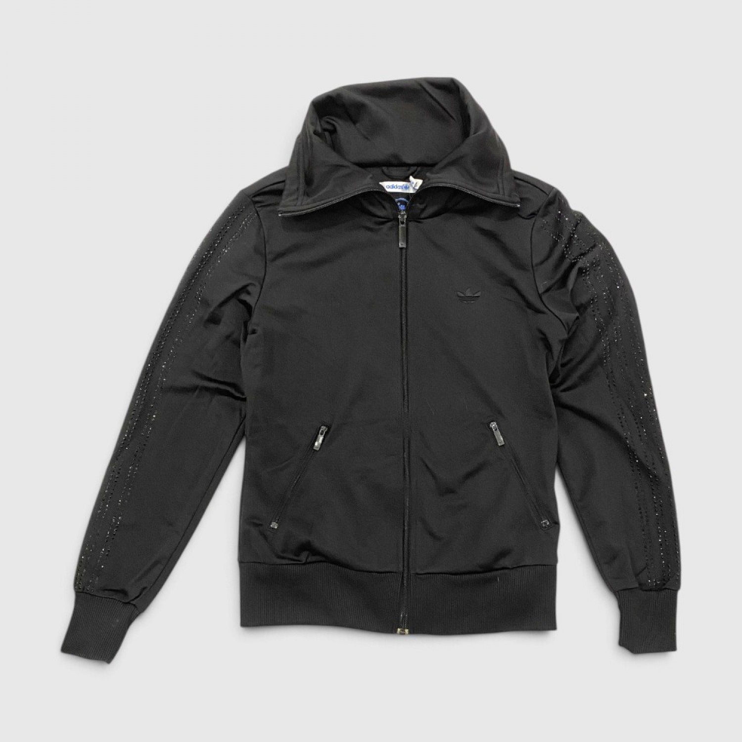 Adidas Originals Rhinestone 3-Stripes Track Jacket Black / Pre Owned