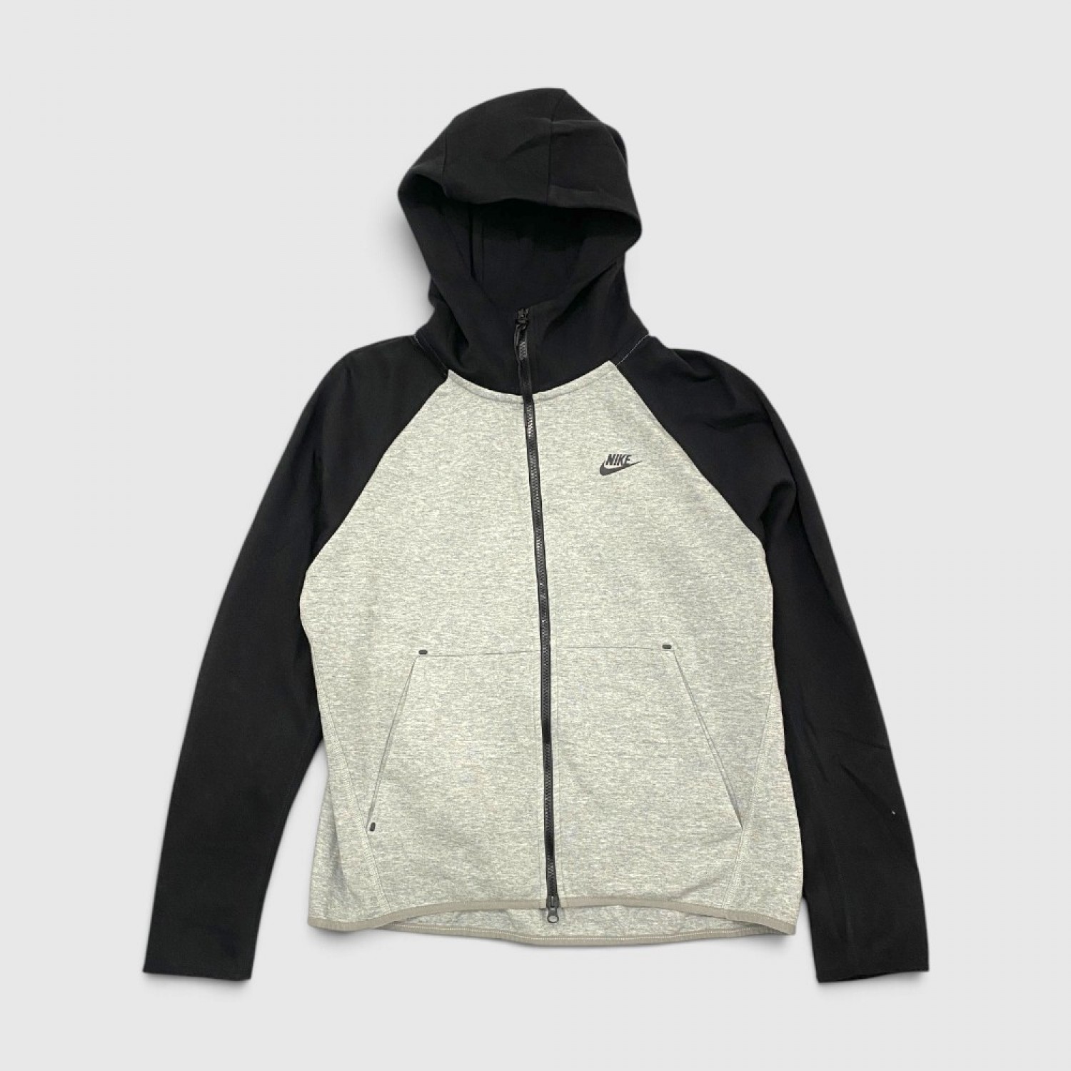 Nike Tech Fleece Windrunner Color-Block Full-Zip Hoodie Grey & Black / Pre Owned