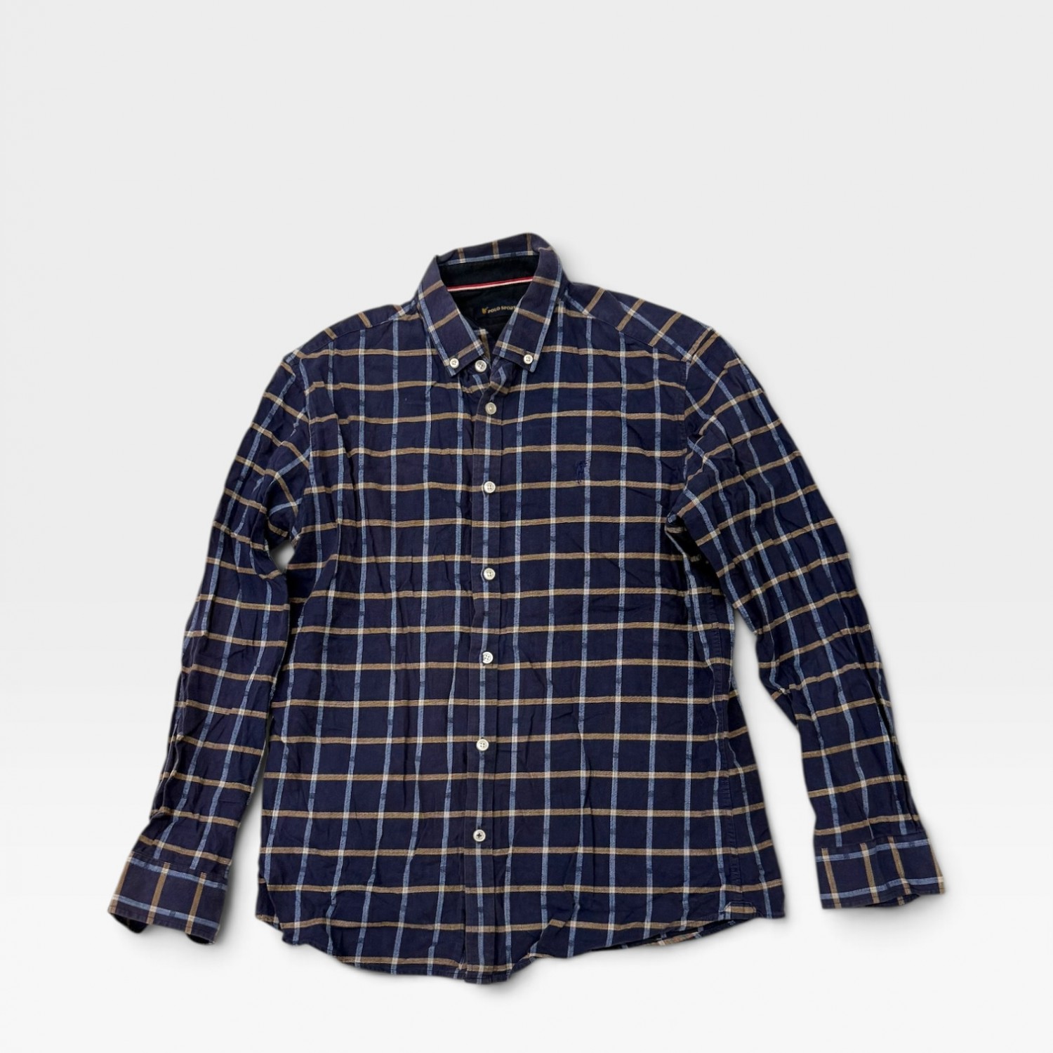 Tommy Hilfiger Καρό Πουκάμισο Navy με Button Down Γιακά