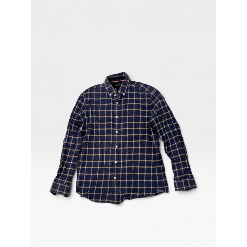 Tommy Hilfiger Καρό Πουκάμισο Navy με Button Down Γιακά