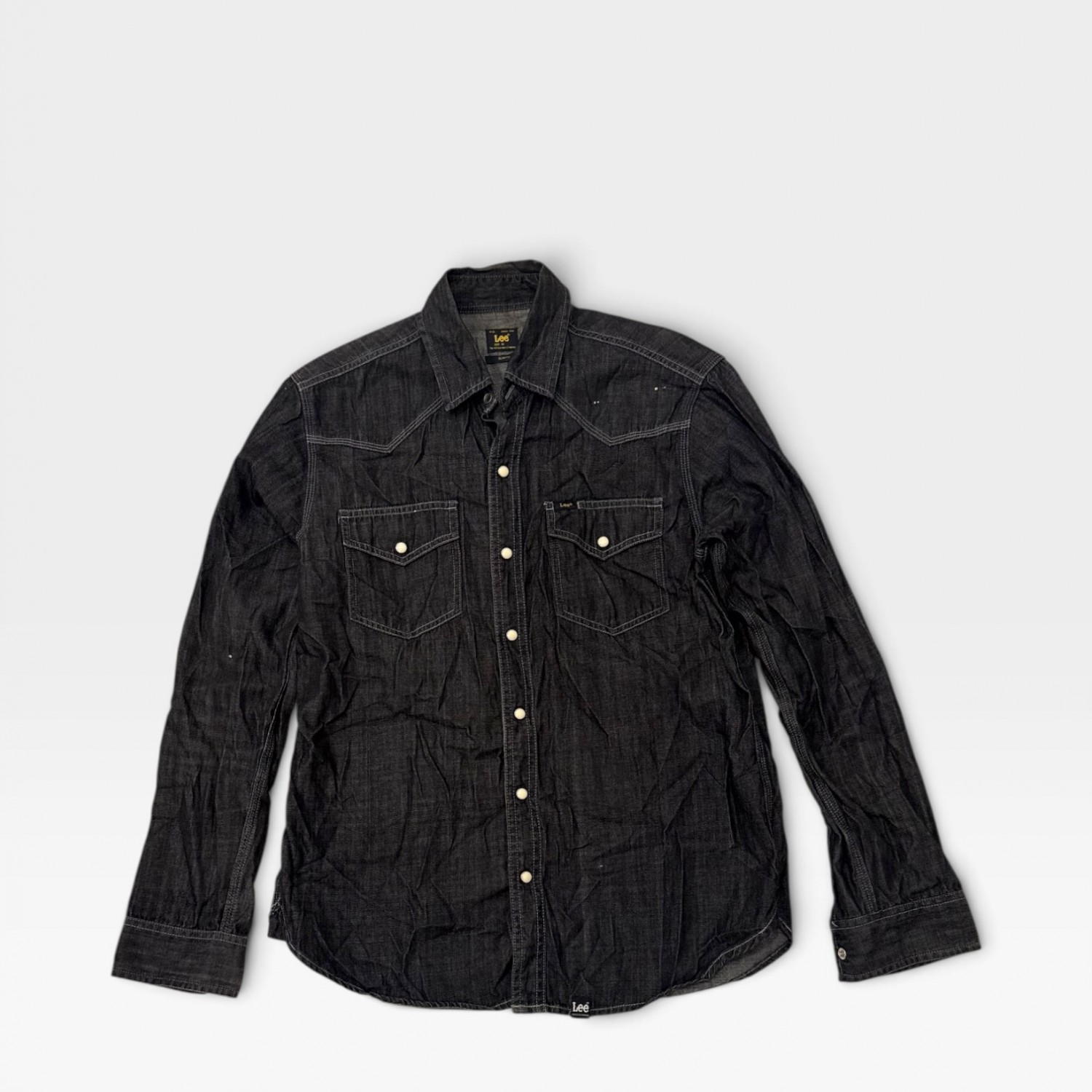 Lee Μαύρο Denim Πουκάμισο Western Style
