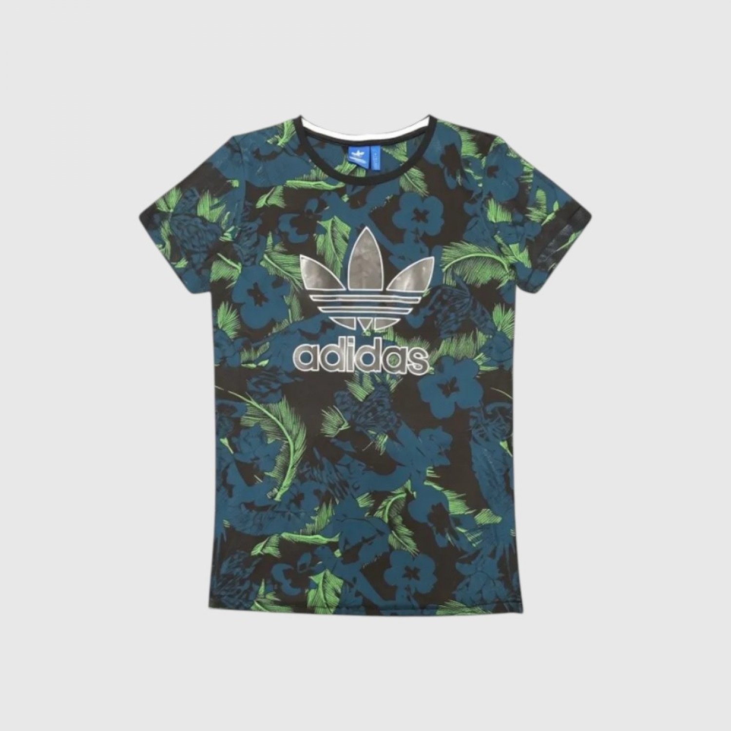 Adidas Originals Floral Graphic Black Dress – Retro Streetwear Style / Pre-Owned