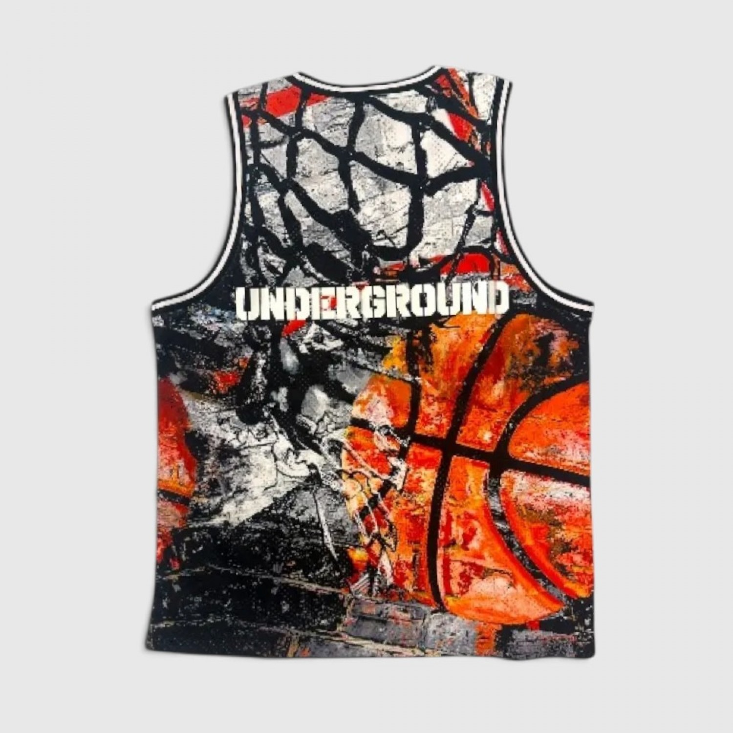 AND1 UNDERGROUND GRAPHIC BASKETBALL JERSEY 2XL / Pre-Owned