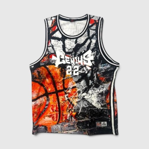 AND1 UNDERGROUND GRAPHIC BASKETBALL JERSEY 2XL / Pre-Owned