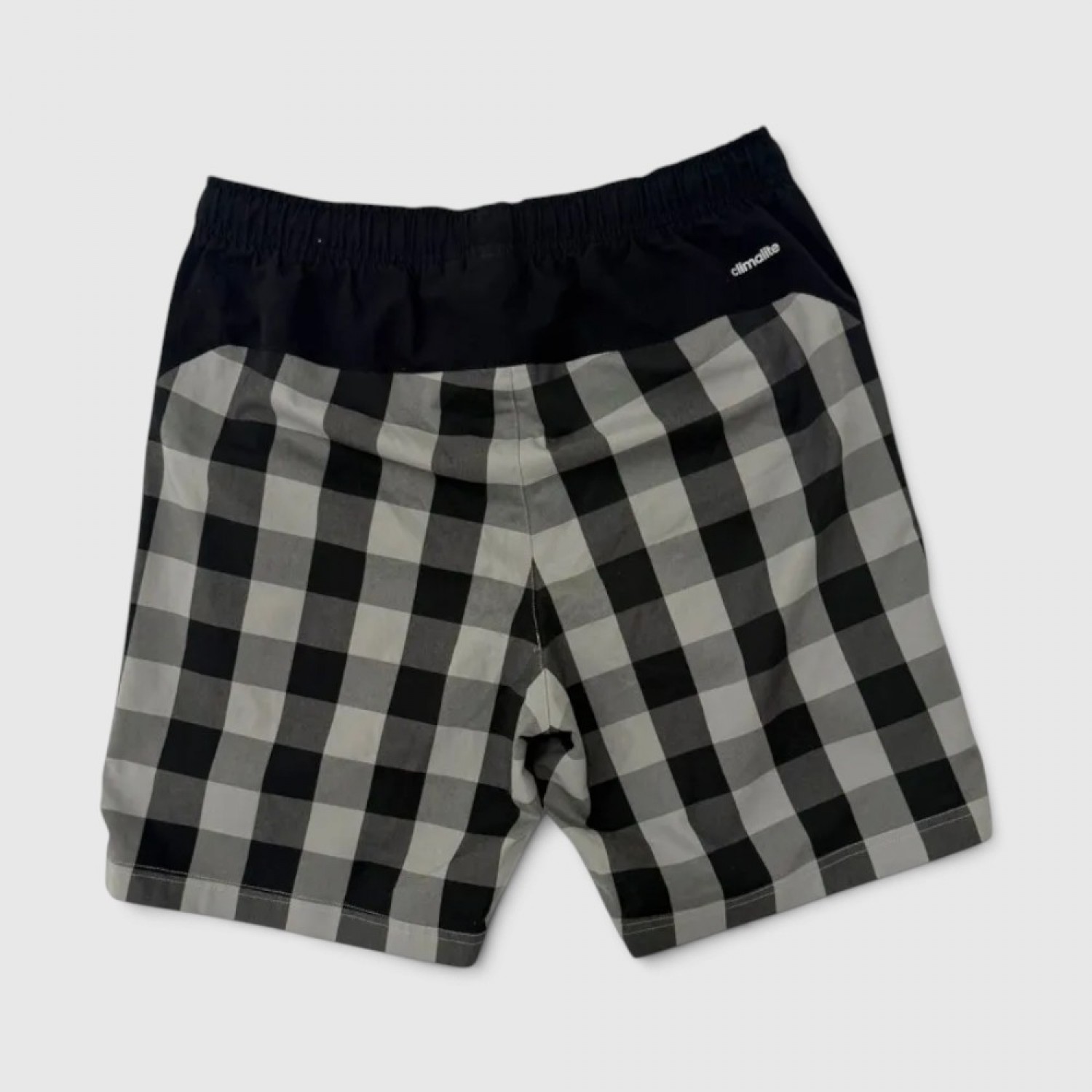 Adidas Καρό Αθλητική Βερμούδα Μαύρη–Γκρι / Pre-Owned