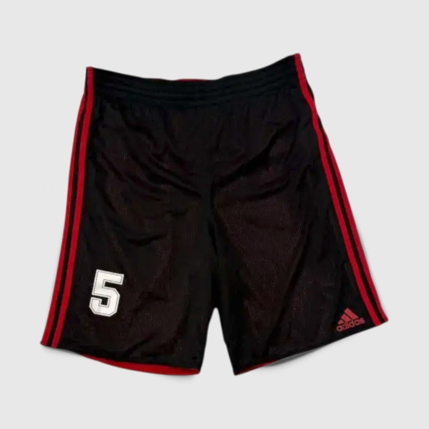 Adidas Μπασκετική Βερμούδα Μαύρη με Κόκκινες Ρίγες / Pre-Owned