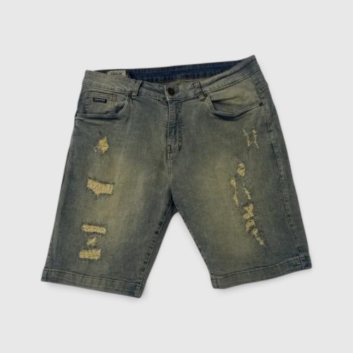 Distressed Denim Βερμούδα – Washed Grey / Pre-Owned