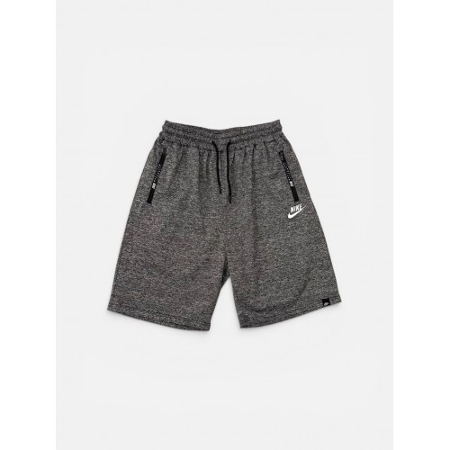 Nike Γκρι Μελανζέ Αθλητική Βερμούδα με Τσέπες Φερμουάρ