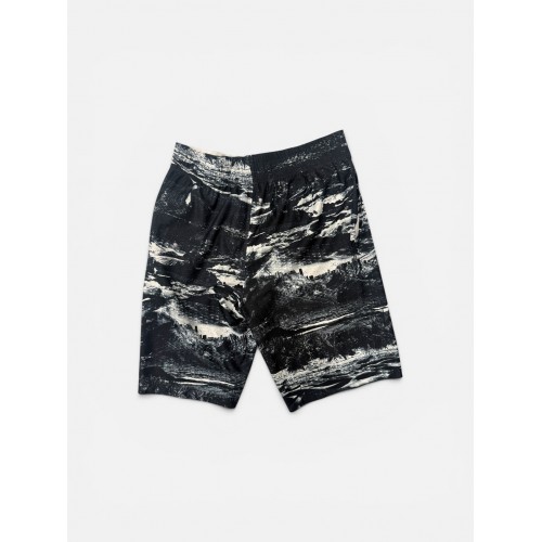 Μαύρη–Λευκή Βερμούδα με Landscape All-Over Print
