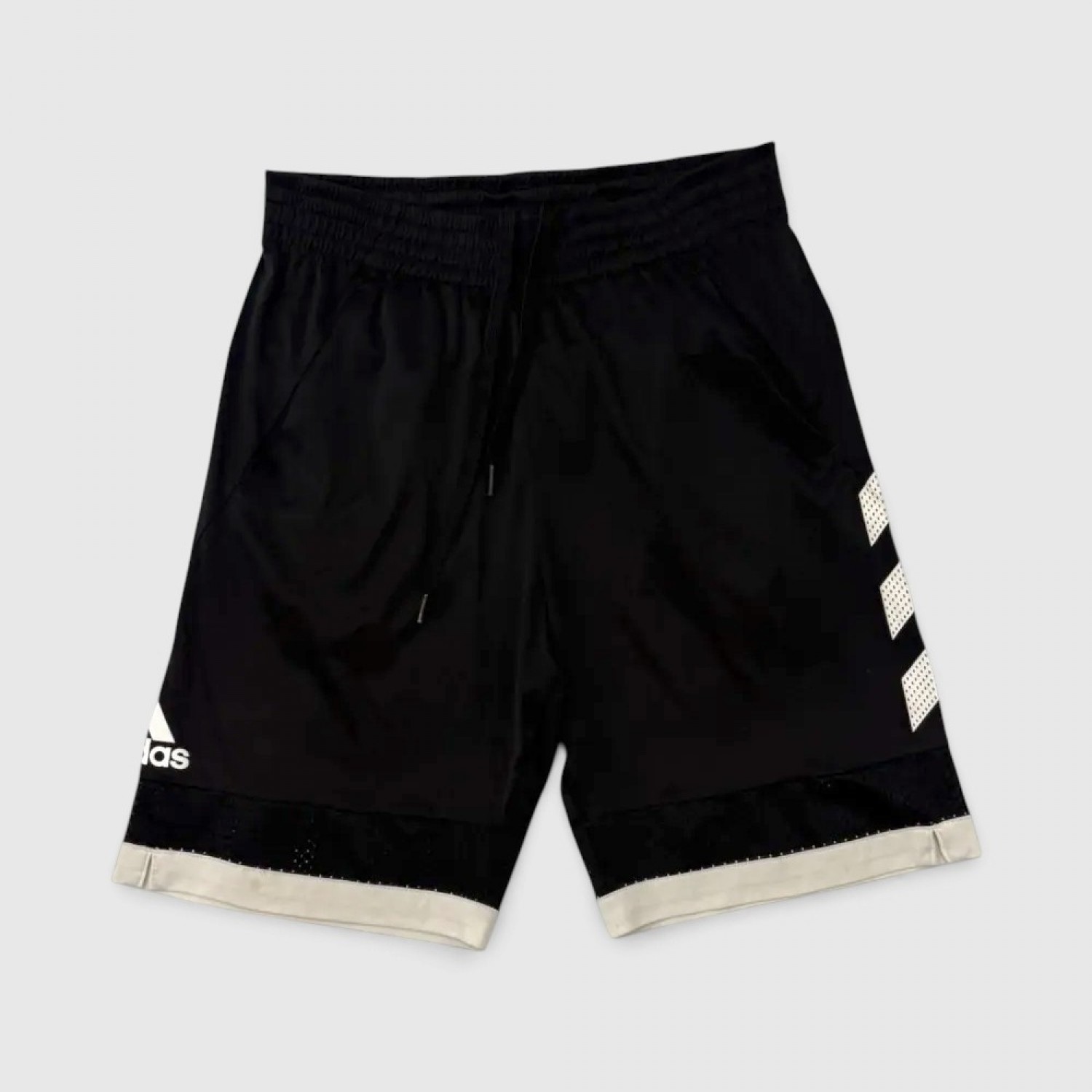 Adidas Μαύρη Αθλητική Βερμούδα με Λευκές Λεπτομέρειες / Pre-Owned